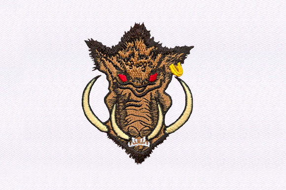 Brown Boar: A Bold Embroidery Design for Diverse Projects