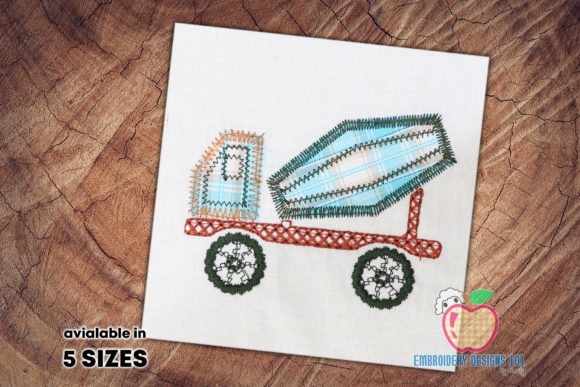 Cement Mixer Truck: A Dynamic Embroidery Design