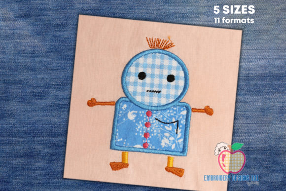 Charming Happy Cartoon Boy Applique Pattern