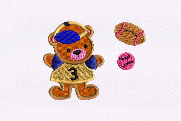 Enjoying Teddy Bear: A Festive Embroidery Delight