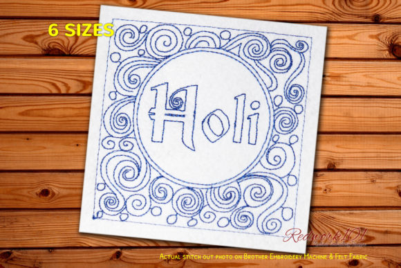 Holi Abstract Embroidery: A Colorful Keepsake Design