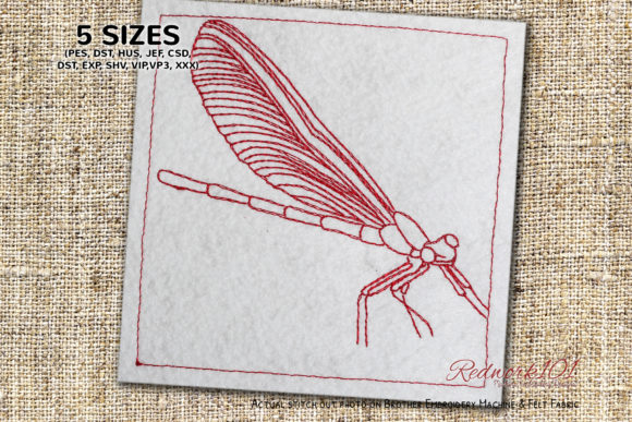 Odonata Redwork: A Bug Embroidery Review