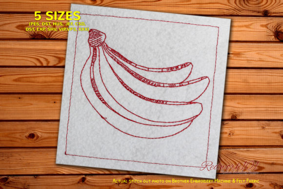 Organic Banana Redwork: A Fresh Market Seller