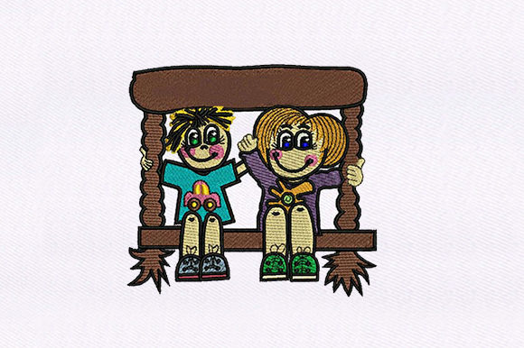 Swinging Kids: A Charming Addition to Your Embroidery Projects