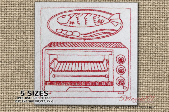 Toasters and Ovens Bluework: A Charming Kitchen Embroidery