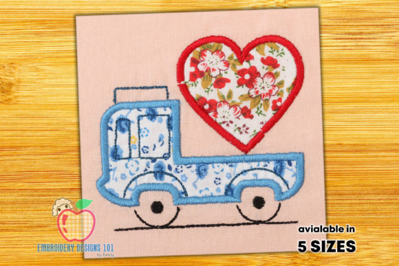 Truck Carrying a Heart Applique: A Charming Addition